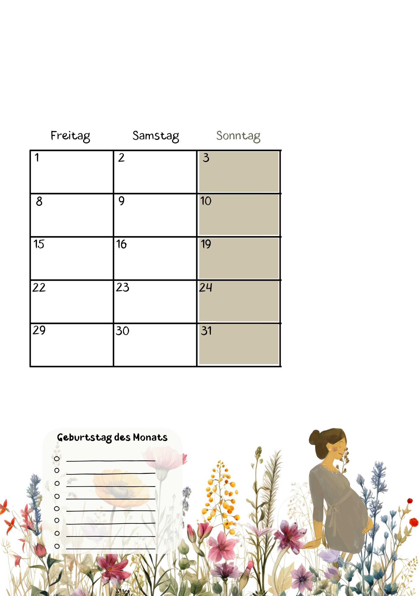 Family planner 2027 für Frauen