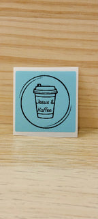 Aufklebern: Jesus und Kaffee
