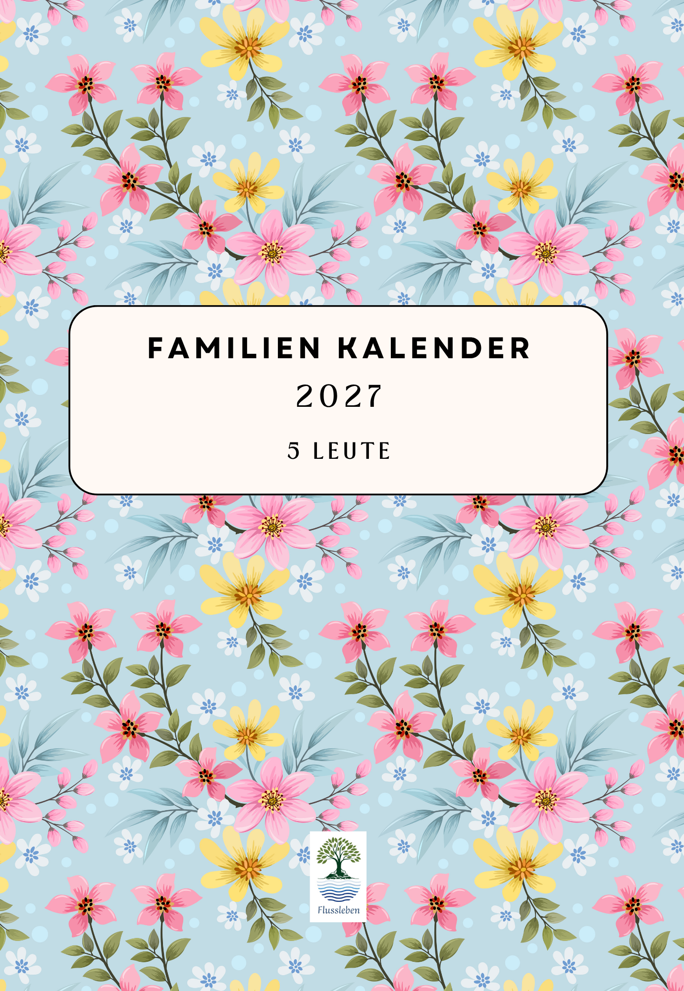 Wand Familien Kalender 2027 - für 5 Leute