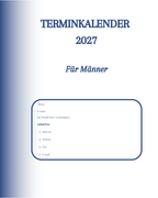 Terminkalender für Männer 2027