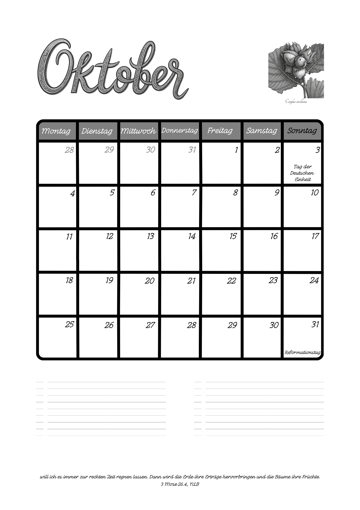 Wandkalender 2027
