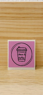 Aufklebern: Jesus und Kaffee