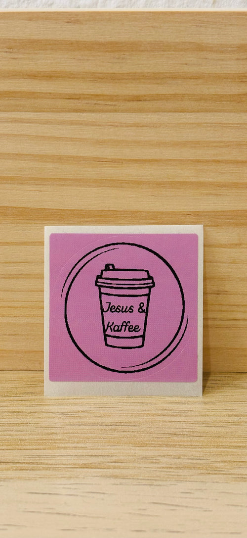 Aufklebern: Jesus und Kaffee