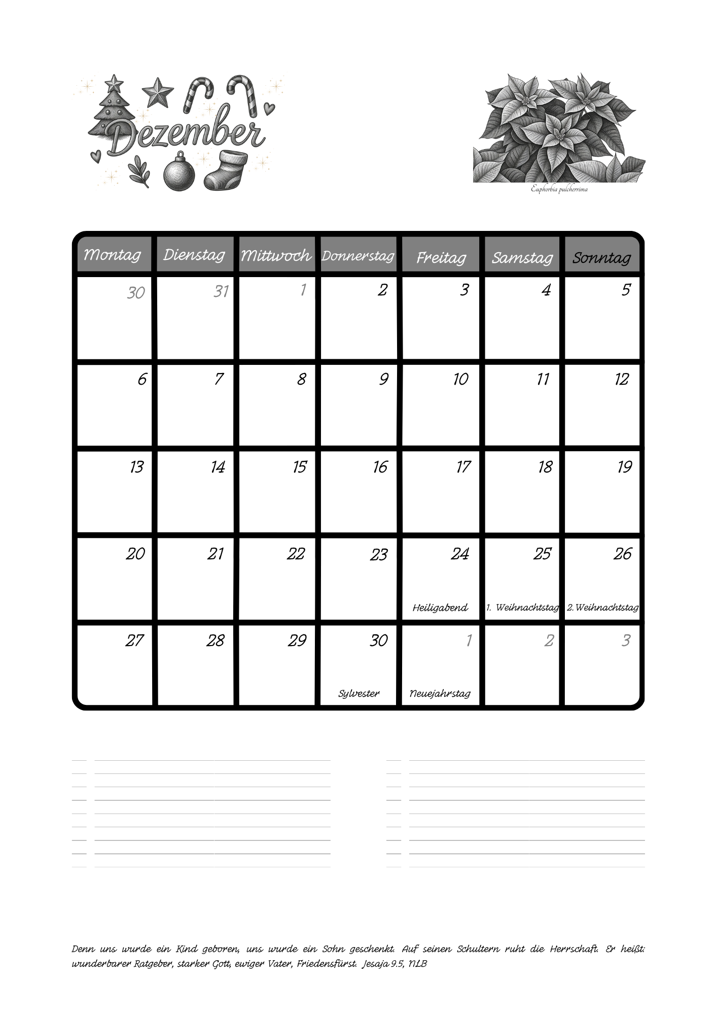 Wandkalender 2027