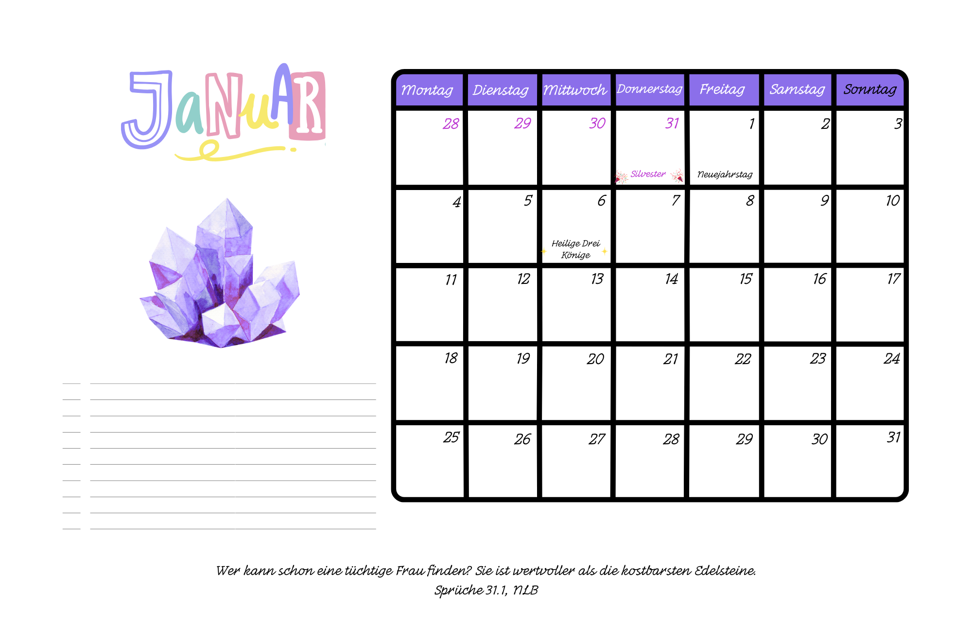 Tischkalender 2027