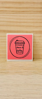 Aufklebern: Jesus und Kaffee