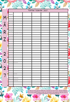 Familien Kalendar 2027 - 6 Leute