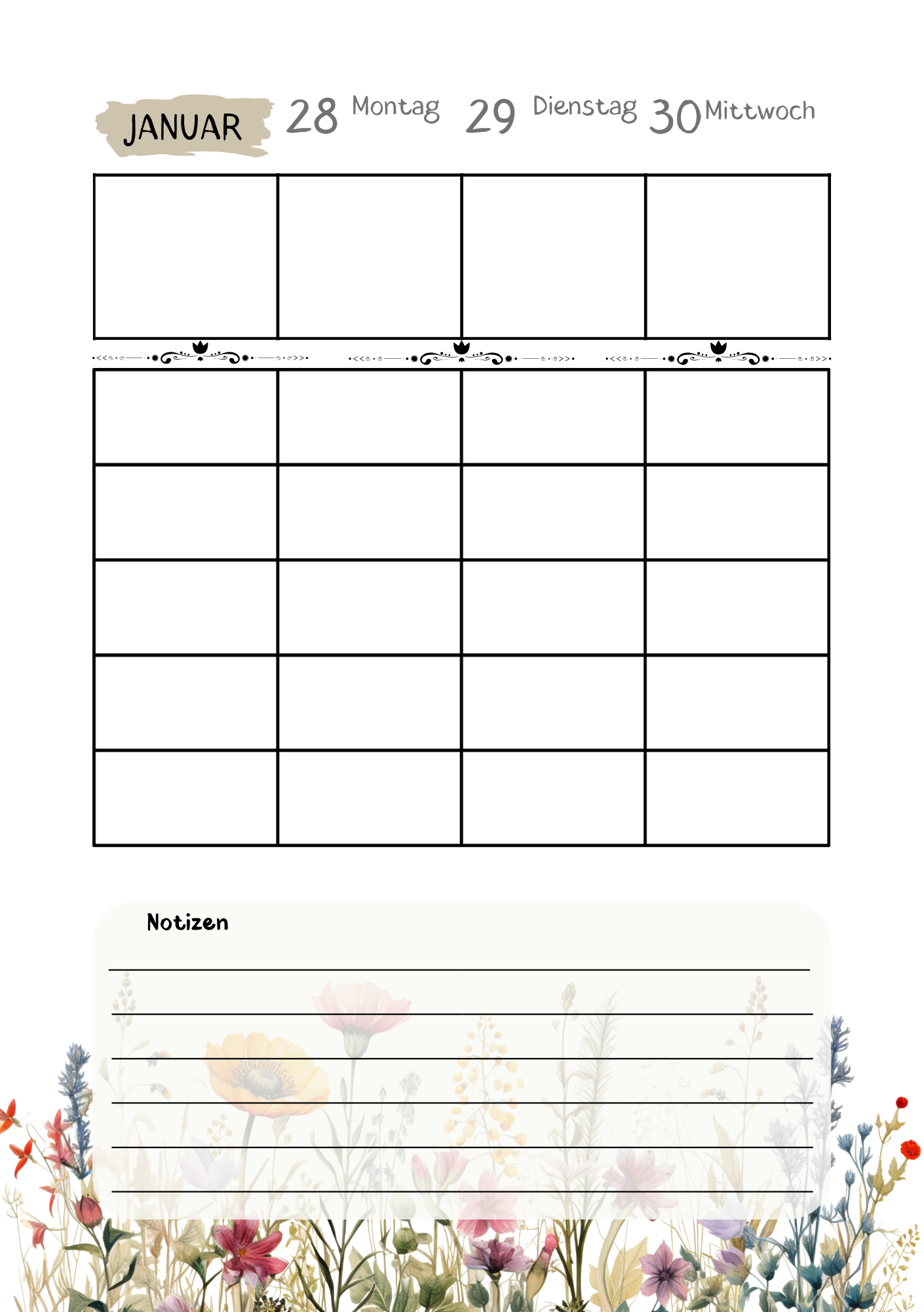 Family planner 2027 für Frauen