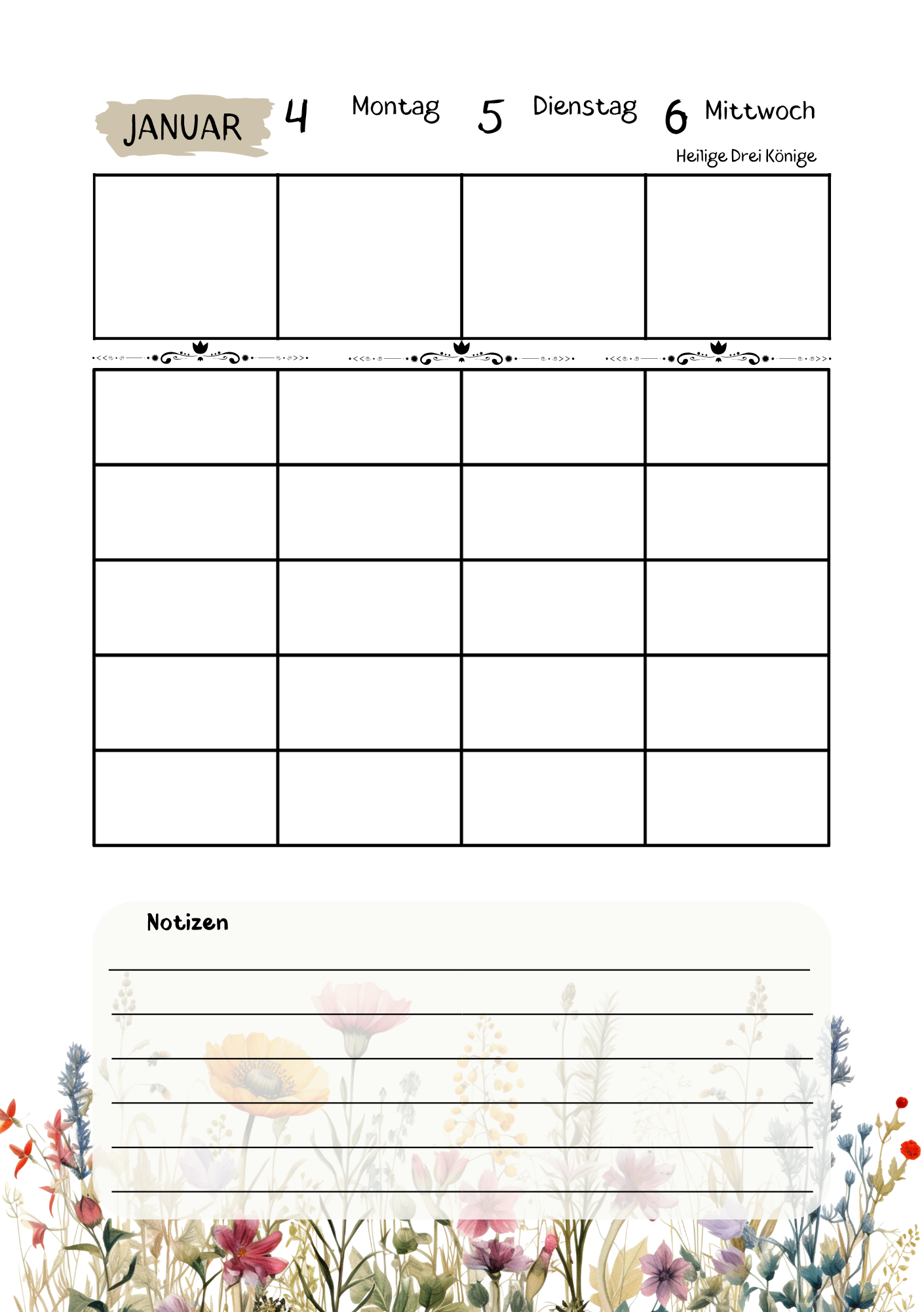 Family planner 2027 für Frauen