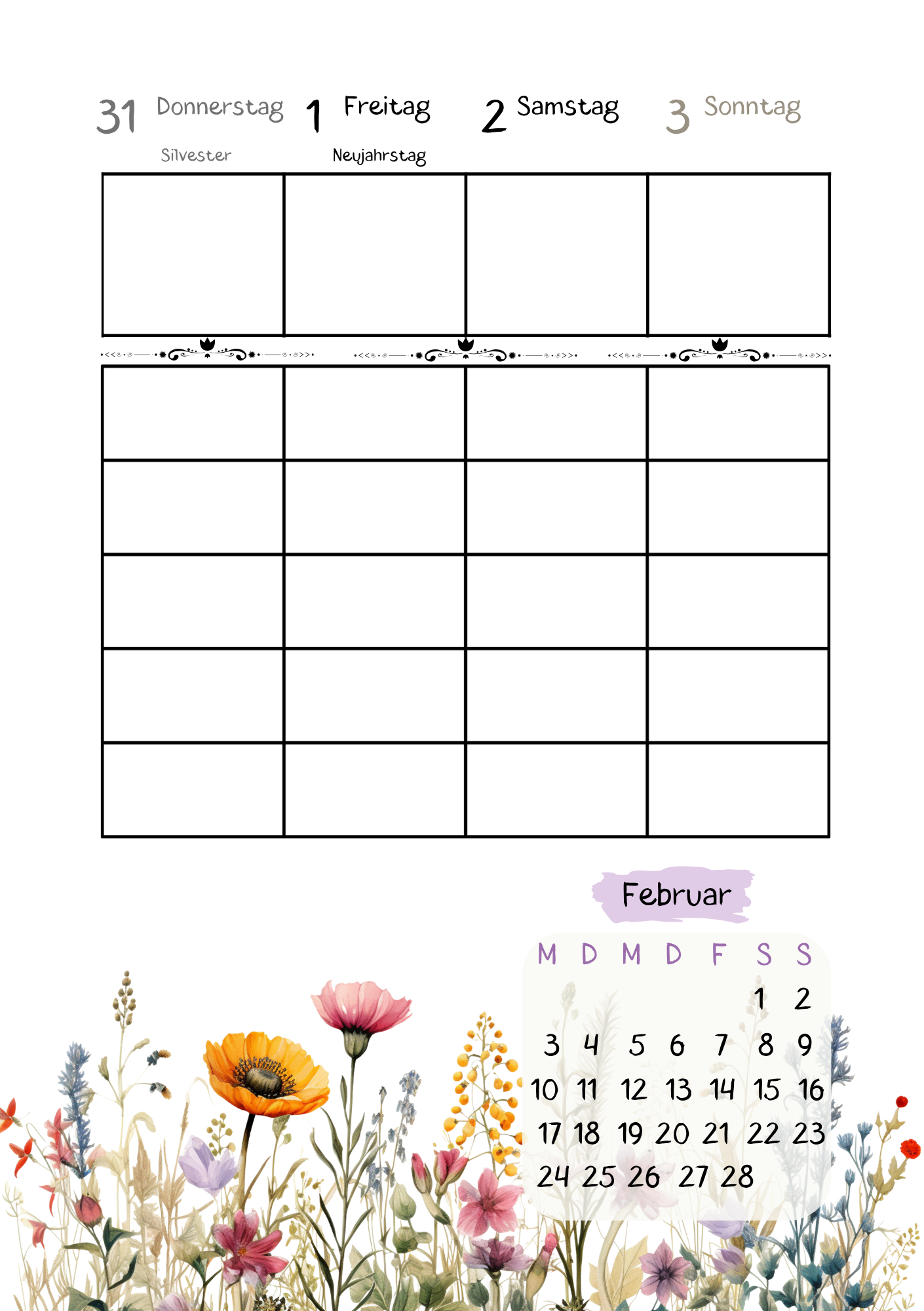 Family planner 2027 für Frauen