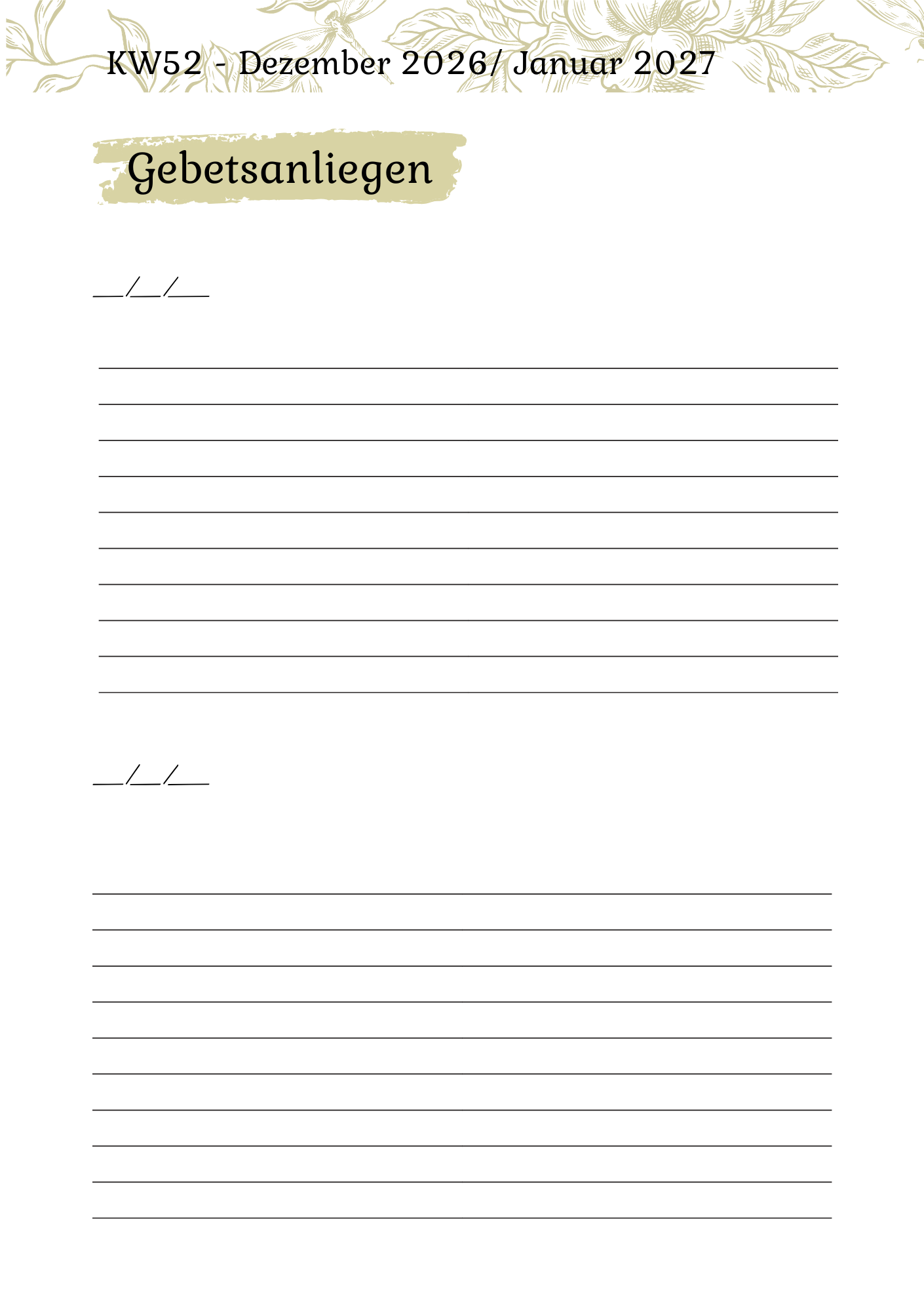 Prayer Journal 2027