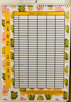 Wand Familien Kalender 2027 - für 5 Leute