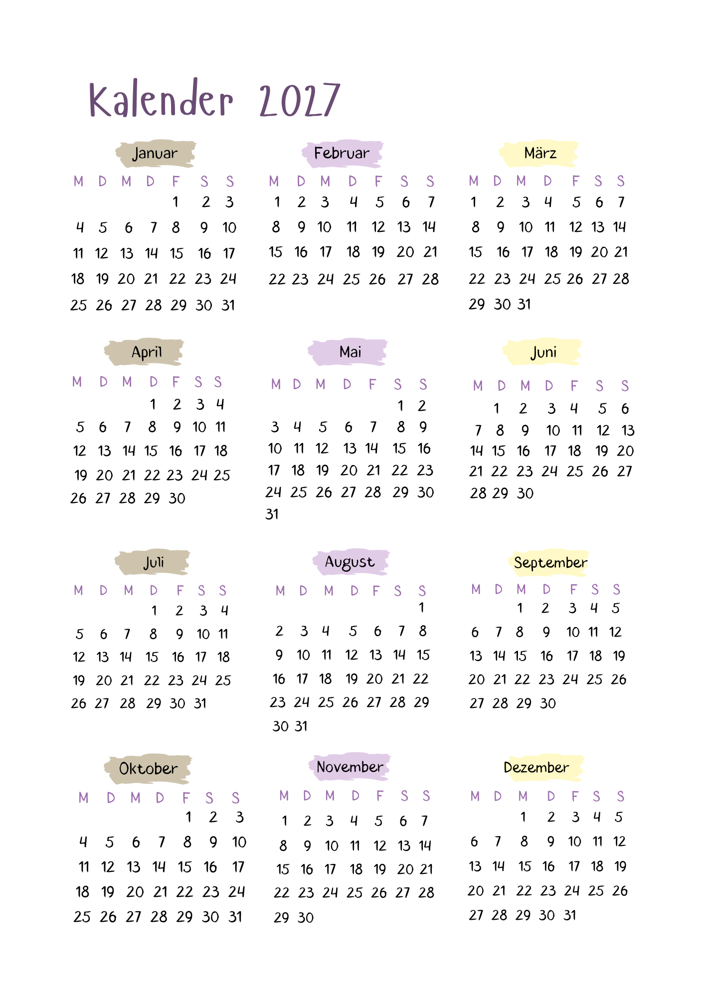 Family planner 2027 für Frauen