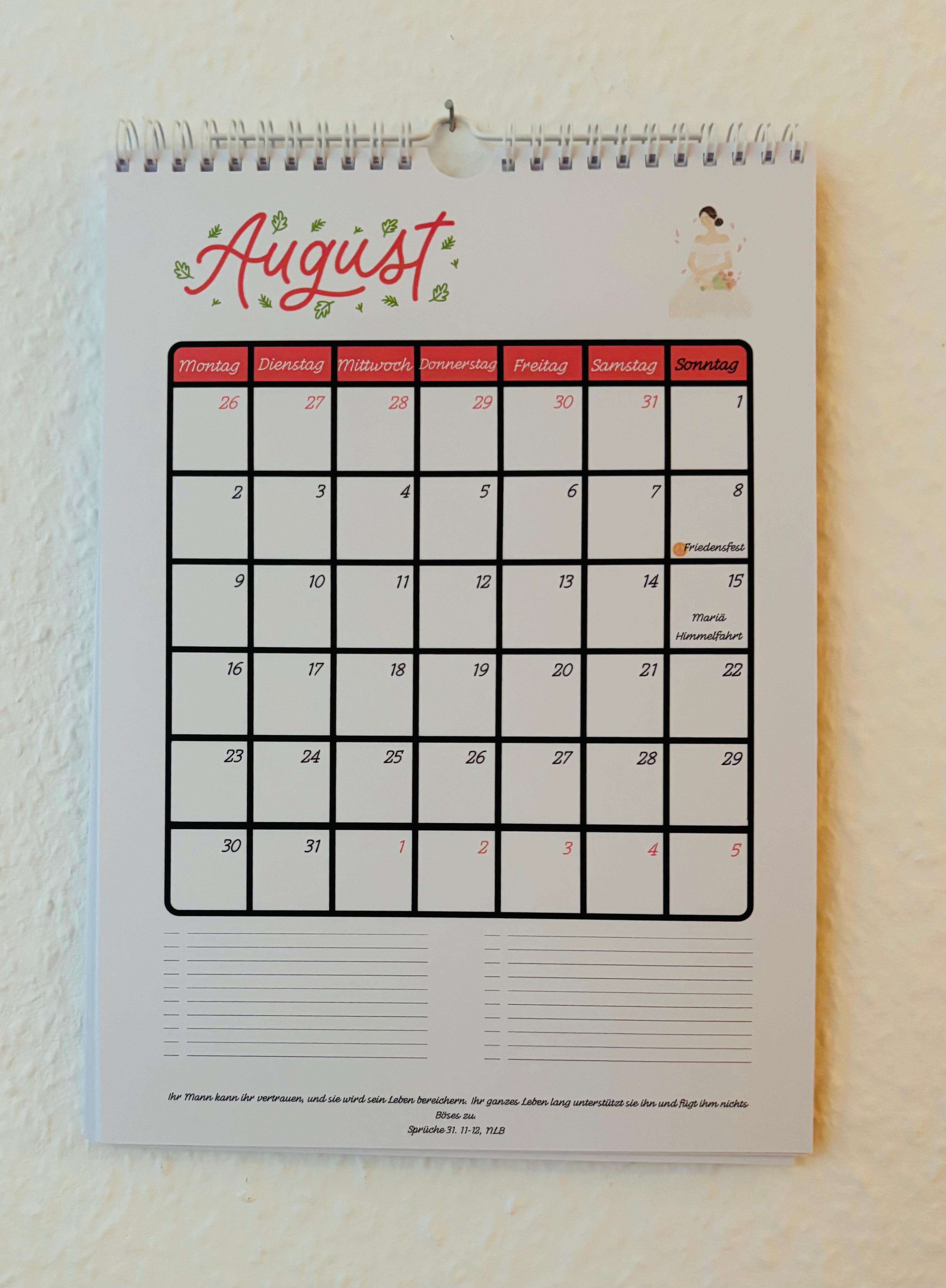 Wandkalender 2027