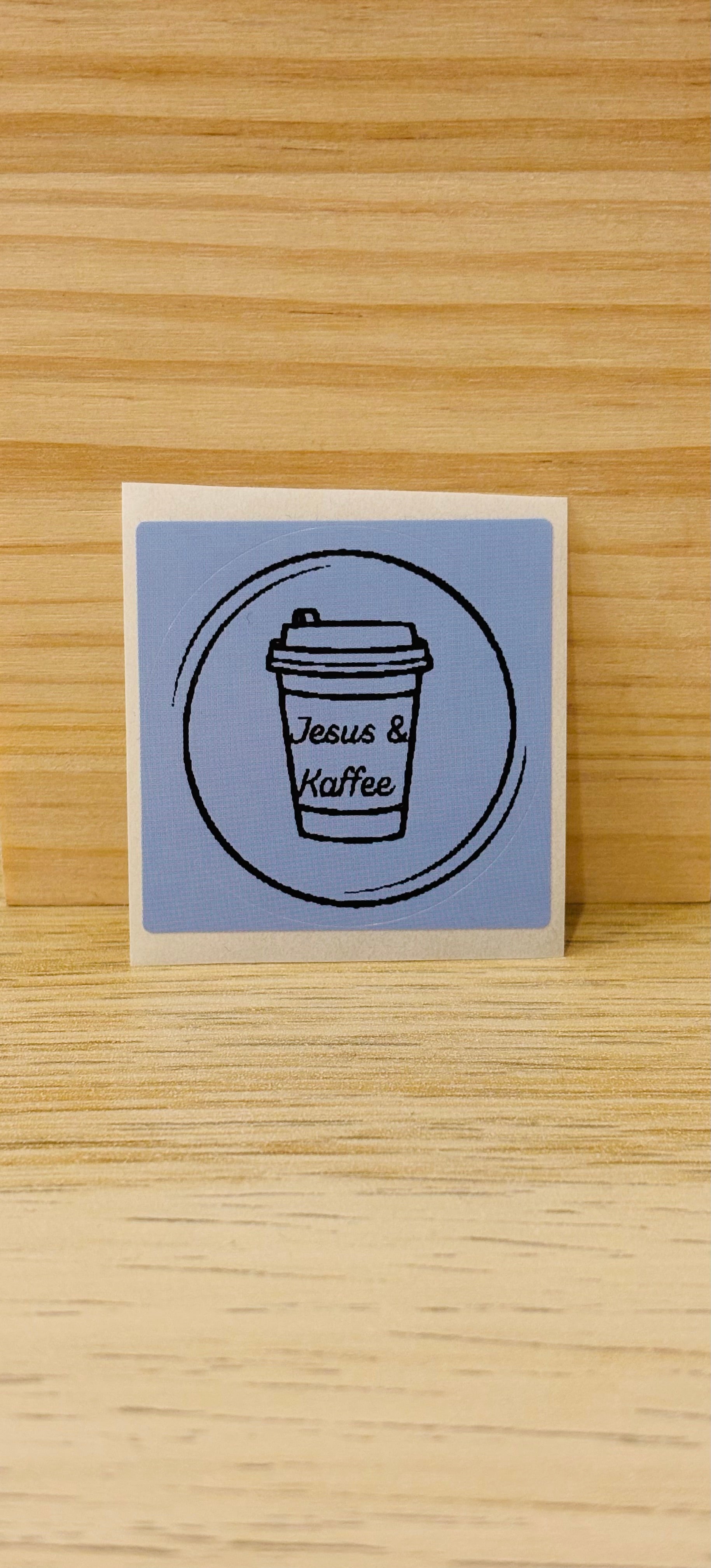 Aufklebern: Jesus und Kaffee