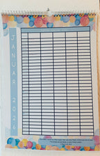 Wand Familien Kalender 2026 - 5 Leute