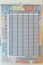 Wand Familien Kalender 2026 - 5 Leute