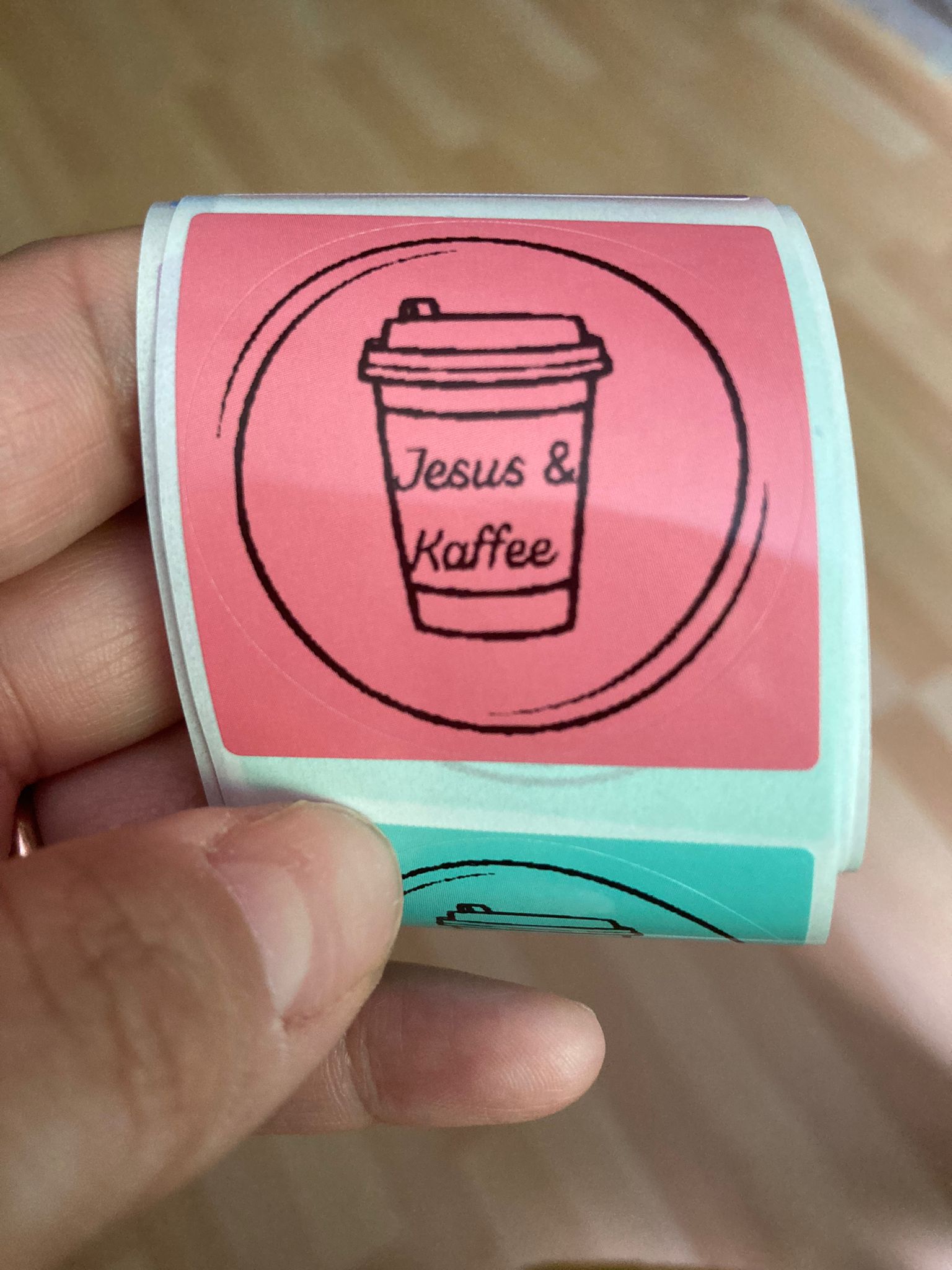 Set von 6 farbigen runden Stickers - 40x40mm