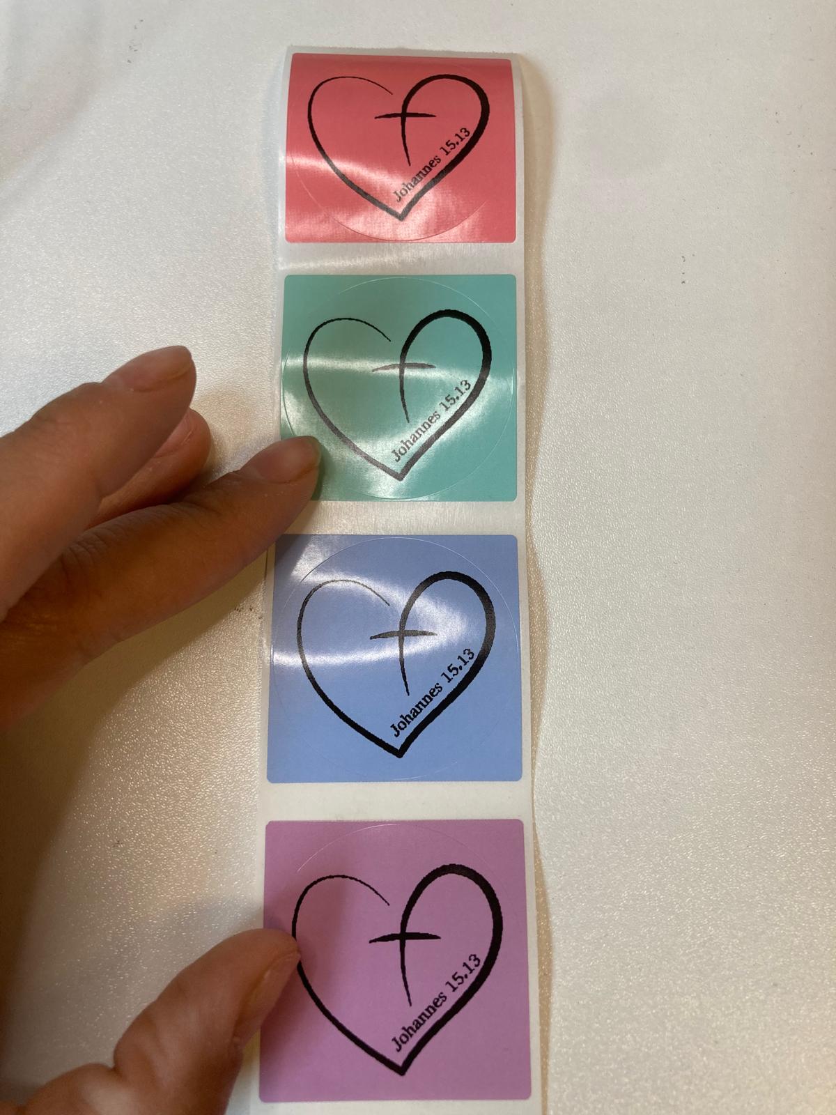 Set von 6 farbigen runden Stickers - 40x40mm