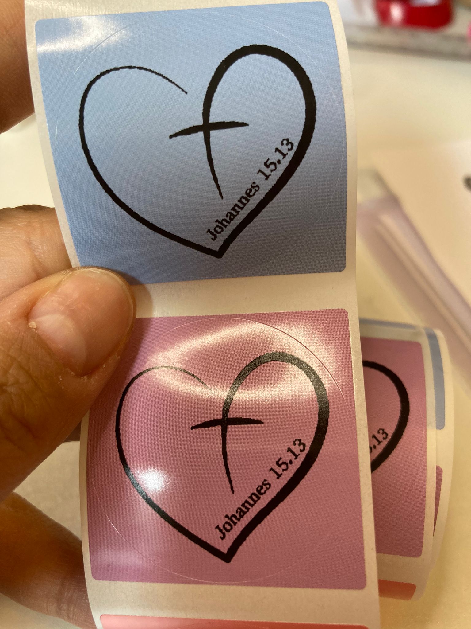 Set von 6 farbigen runden Stickers - 40x40mm