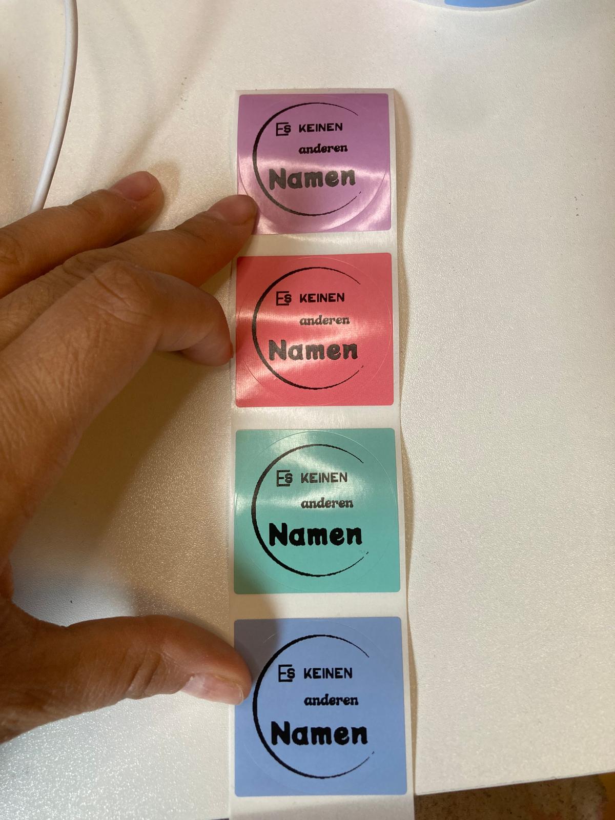 Set von 6 farbigen runden Stickers - 40x40mm