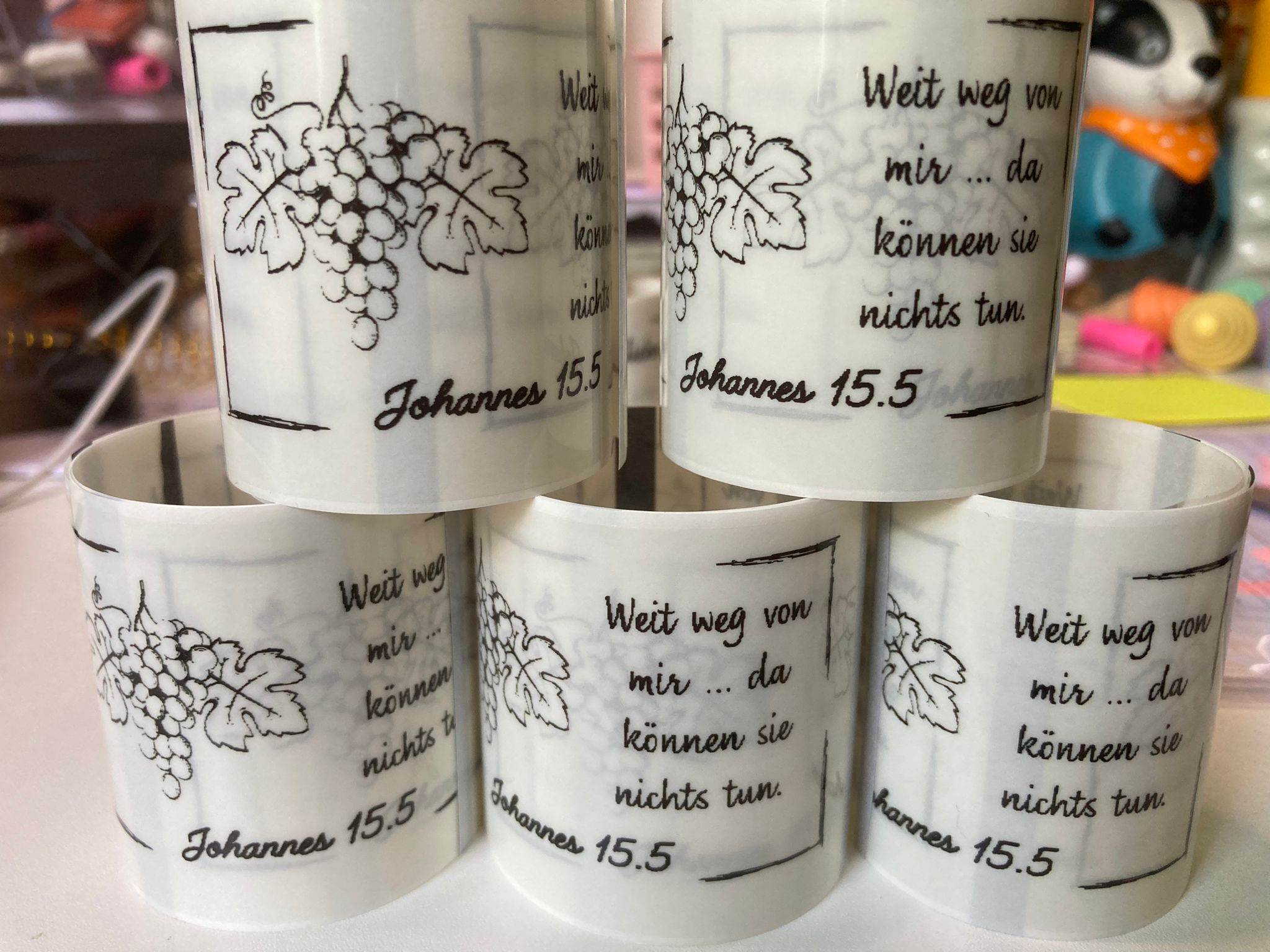 Set von 6  transparent stickers - 80x50mm