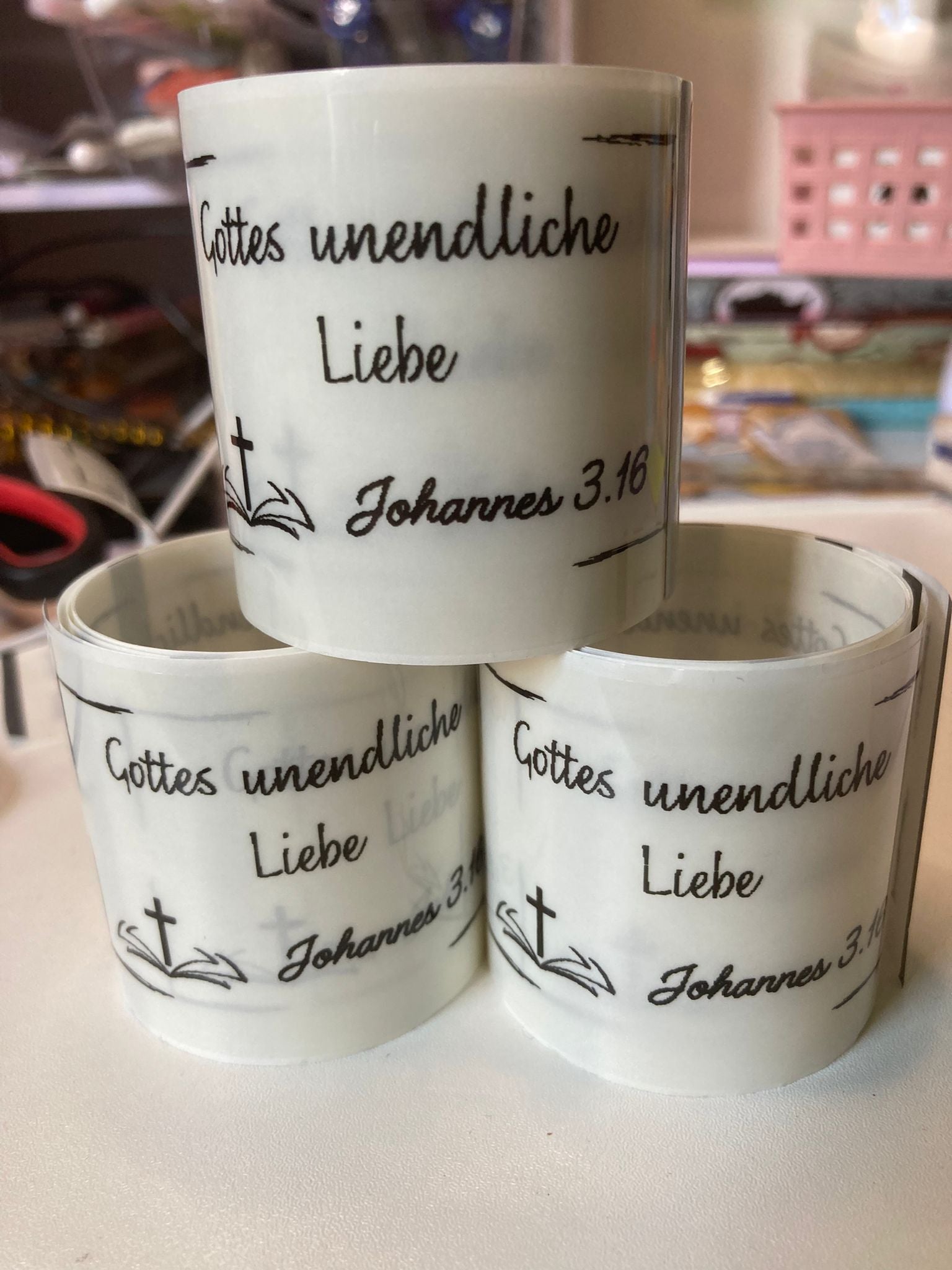 Set von 6  transparent stickers - 80x50mm